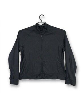 Womens Gap Body Studio Black Full Zip Activewear Track Jacket Cotton Stretch XL